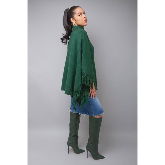 Taupe Stylish Draped Cape Poncho Cloak - Picture 7 of 9